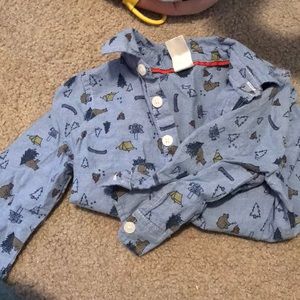 Long sleeve button up onesie